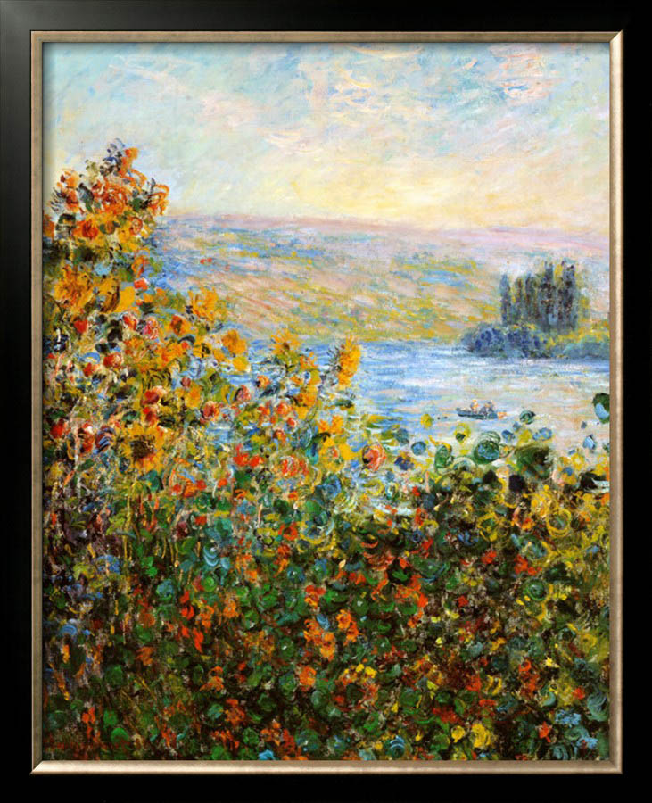 Flower Beds At Vetheuil - Claude Monet Paintings